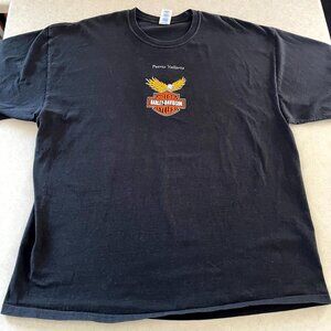 Men's XXL Harley Davidson Graphic Print T-shirt Black Puerto Vallarta